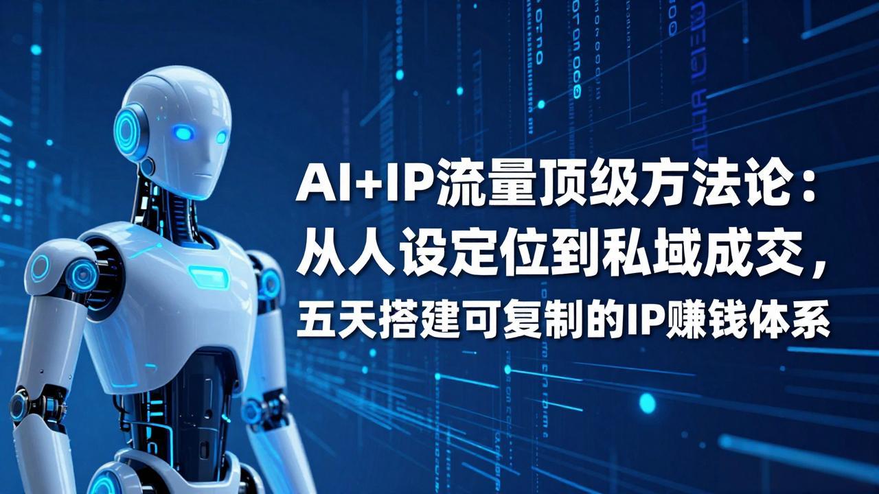 AI+IP顶级方法论：从人设定位到私域成交，五天搭建可复制的IP赚钱体系-课程网