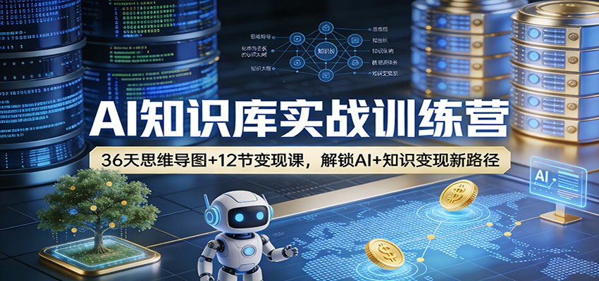 AI知识库实战训练营：36天思维导图+12节变现课，解锁AI+知识变现新路径-课程网