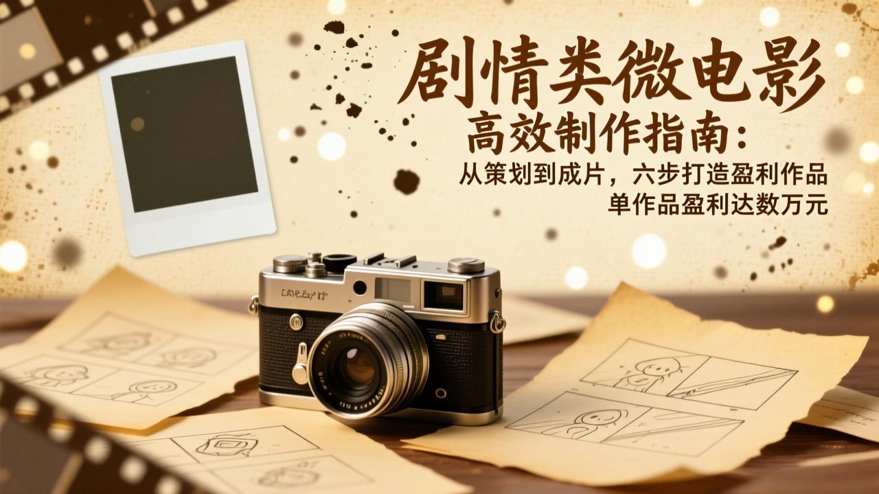 剧情类微电影高效制作指南：从策划到成片，六步打造盈利作品，单作品盈利达数万元-课程网
