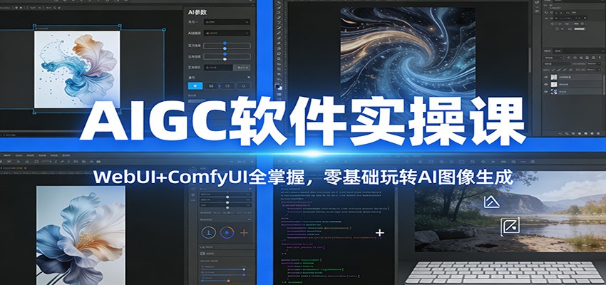 AIGC软件实操课：WebUI+ComfyUI全掌握，零基础玩转AI图像生成-课程网
