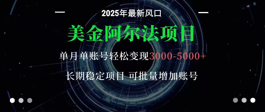 美金阿尔法项目：一部手机每天只需10分钟，轻松稳定赚美元-课程网