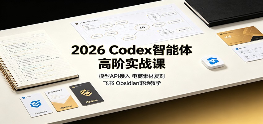 2026 Codex智能体高阶实战课：模型API接入，电商素材复刻，飞书Obsidian落地教学-课程网