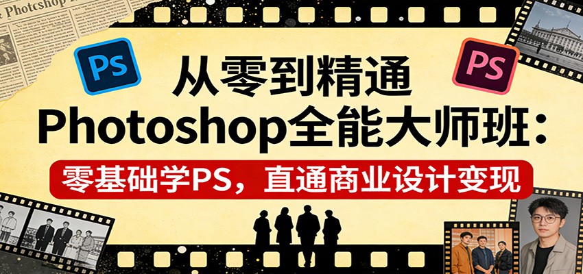 从零到精通Photoshop全能大师班：零基础学PS，直通商业设计变现-课程网