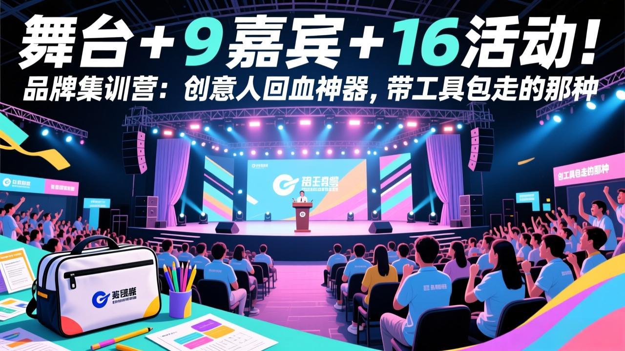 舞台 + 9 嘉宾 + 16 活动！品牌集训营：创意人回血神器，带工具包走的那种-课程网