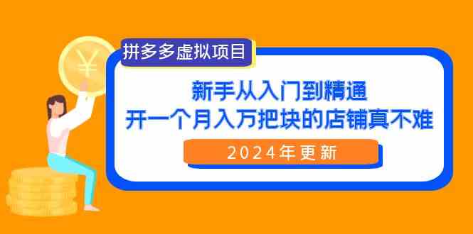 （9744期）拼多多虚拟项目：入门到精通，开一个月入万把块的店铺 真不难（24年更新）-课程网