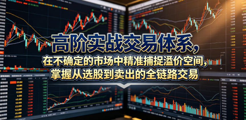 高阶实战交易体系，在不确定的市场中精准捕捉溢价空间，掌握从选股到卖出的全链路交易心法（更新6月）-课程网