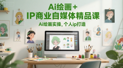 Ai绘画+IP商业自媒体精品课，Ai绘画实操，个人ip打造-课程网
