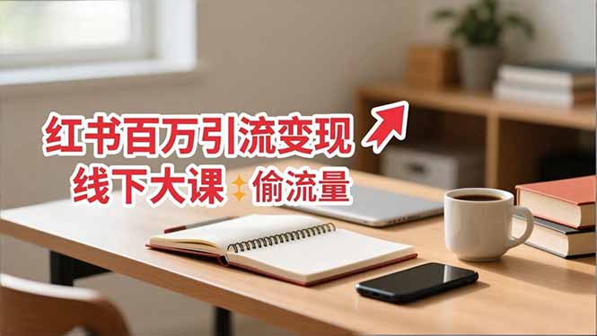 小红书百万引流变现-11月线下大课：分享从0到百万引流路径，手把手教偷流量、拿结果-课程网