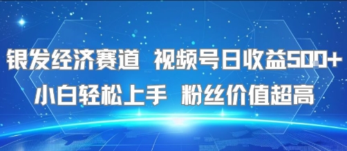 银发经济赛道 视频号日收益5张+ 小白轻松上手 粉丝价值超高-课程网