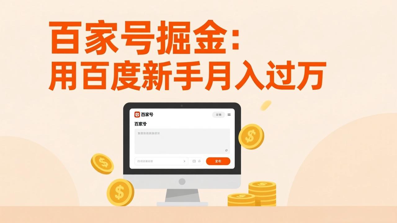 百家号掘金：用百度新手月入过万，日入300，无需引流，全新手机搬砖项目-课程网