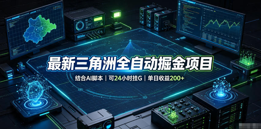 最新三角洲全自动掘金项目，结合AI脚本，可24小时挂G，单日收益200+【揭秘】-课程网