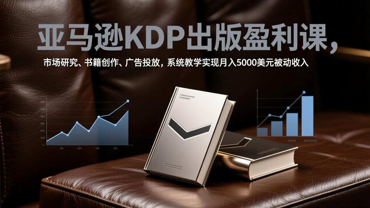 亚马逊KDP出版盈利课，市场研究、书籍创作、广告投放，系统教学实现月入5000美元被动收入-课程网