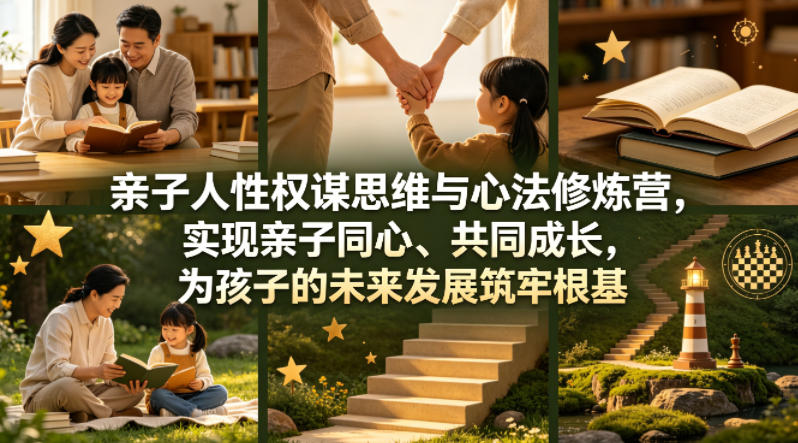 亲子人性权谋思维与心法修炼营，实现亲子同心、共同成长，为孩子的未来发展筑牢根基【音频】-课程网