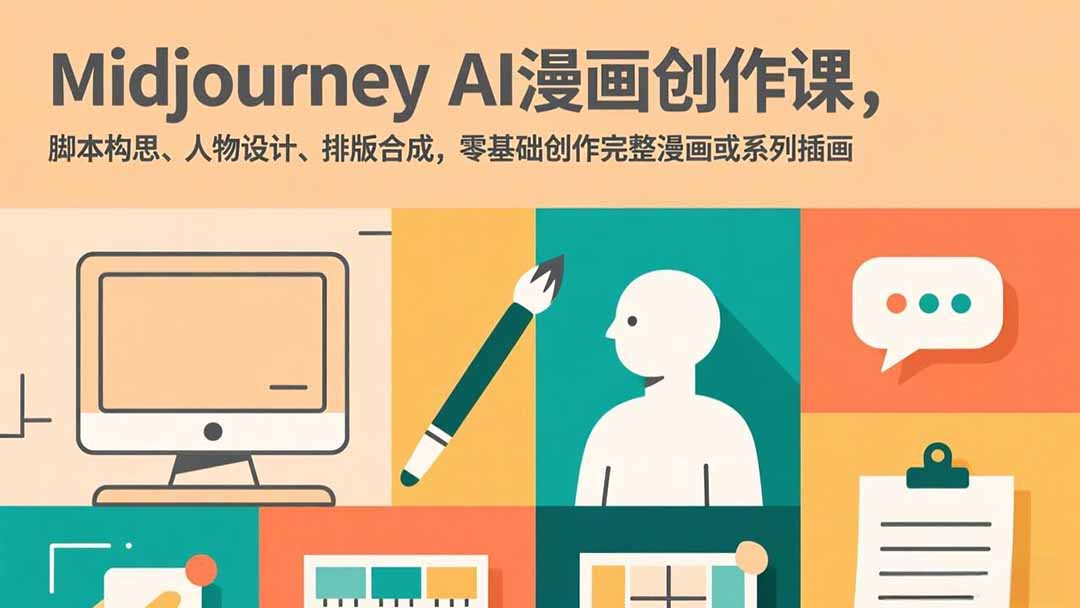 Midjourney AI漫画创作课，脚本构思、人物设计、排版合成，零基础创作完整漫画或系列插画-课程网
