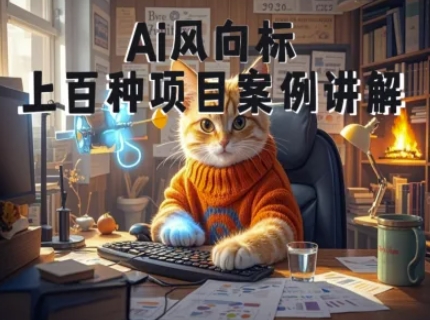 Ai风向标-附100种项目案例玩法-0基础小白到大神ai视频商业应用教学-课程网