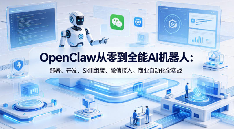 OpenClaw从零到全能AI机器人：部署、开发、Skill组装、微信接入、商业自动化全实战-课程网