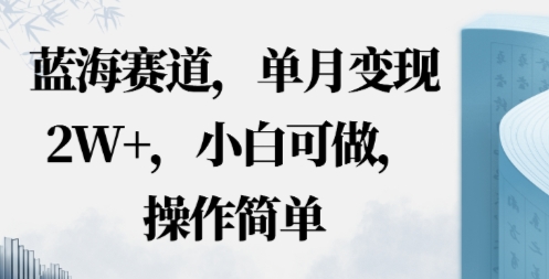 蓝海赛道，小红书私域项目，单月变现2W+，小白可做，操作简单-课程网