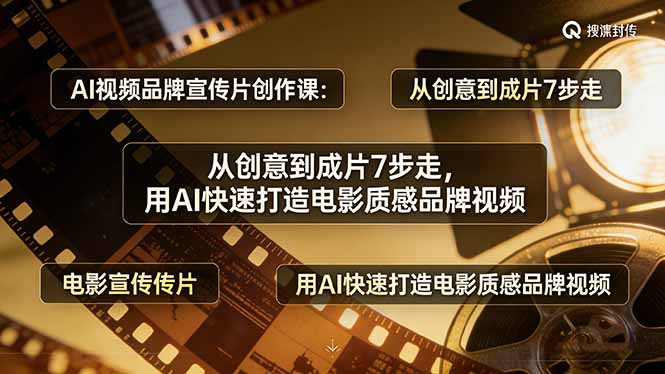 AI视频品牌宣传片创作课：从创意到成片7步走，用AI快速打造电影质感品牌视频-课程网