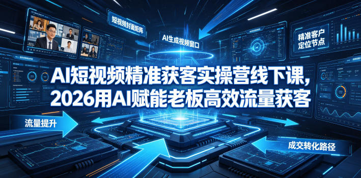 AI短视频精准获客实操营6月10-14号线下课，2026用AI赋能老板高效流量获客-课程网