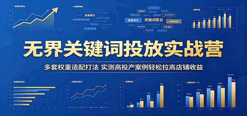 无界关键词投放实战营：多套权重适配打法，实测高投产案例轻松拉高店铺收益-课程网