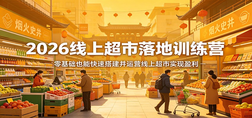 2026线上超市落地训练营，零基础也能快速搭建并运营线上超市实现盈利-课程网