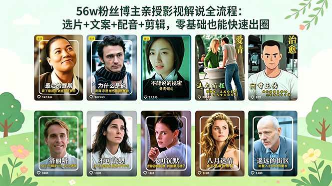 (18579期)56万粉丝博主亲授影视解说全流程:选片+文案+配音+剪辑,零基础也能快速出圈 (18579期)56万粉丝博主亲授影视解说全流程:选片+文案+配音+剪辑,零基础也能快速出圈