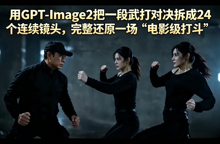 用GPT-Image2把一段武打对决拆成24个连续镜头，完整还原一场“电影级打斗”-课程网