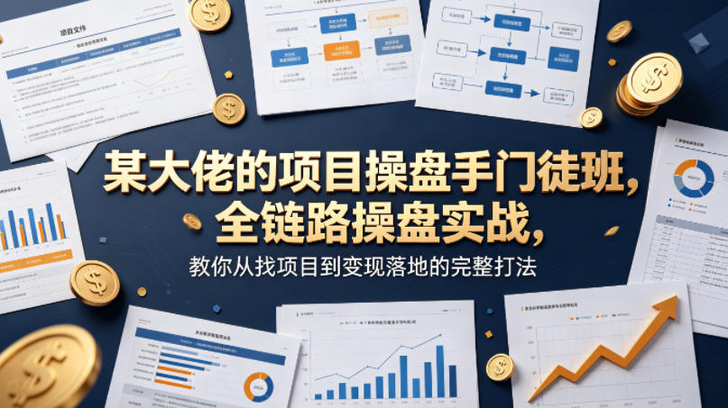 某大佬的项目操盘手门徒班，全链路操盘实战，教你从找项目到变现落地的完整打法-课程网