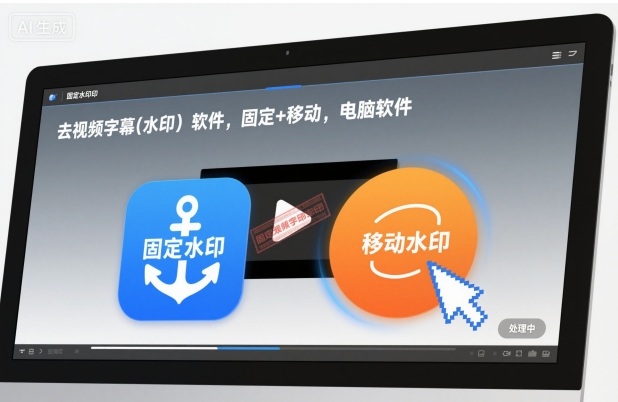 去视频字幕(水印）软件，固定+移动，电脑软件-课程网