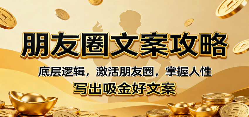 朋友圈文案攻略：底层逻辑，激活朋友圈，掌握人性，写出吸金好文案-课程网