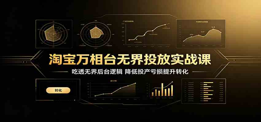 淘宝万相台无界投放实战课：吃透无界后台逻辑，降低投产亏损提升转化-课程网