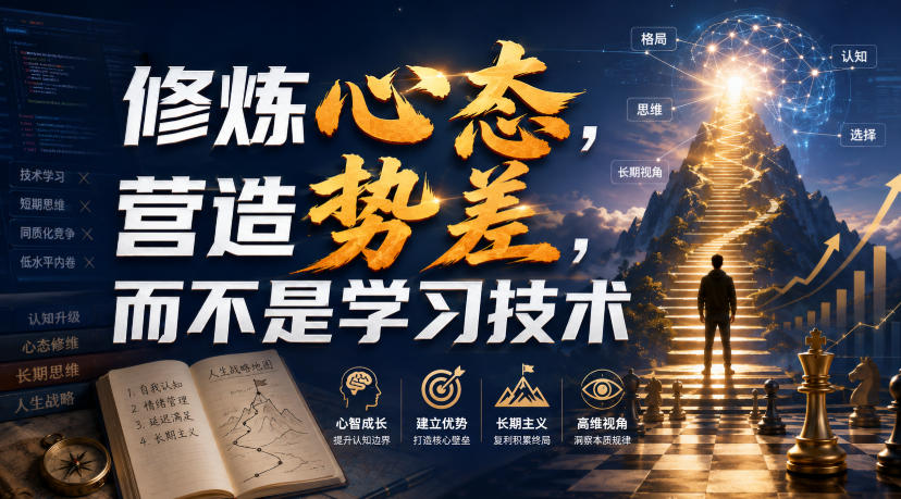 付费文章：修炼心态，营造势差，而不是学习技术-课程网