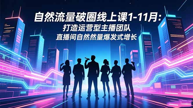 自然流量破圈线上课1-11月：打造运营型主播团队 直播间自然流量爆发式增长-课程网
