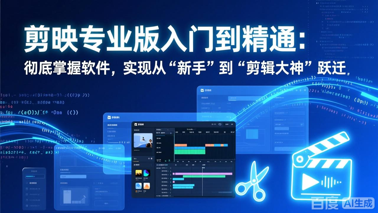剪映专业版入门到精通：彻底掌握软件，实现从“新手”到“剪辑大神”跃迁-课程网
