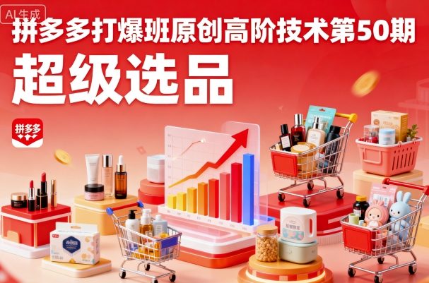 拼多多打爆班原创高阶技术第50期，超级选品-课程网