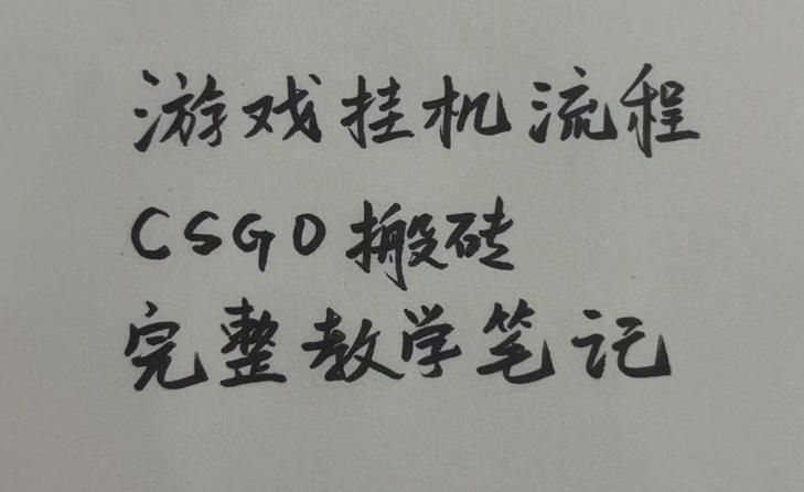 游戏挂G全流程笔记分享，CSGO游戏搬砖，小白看了当天学会见收益【揭秘】-课程网