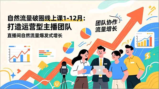 自然流量破圈线上课25年1-12月-更新：打造运营型主播团队 直播间自然流量爆发式增长-课程网