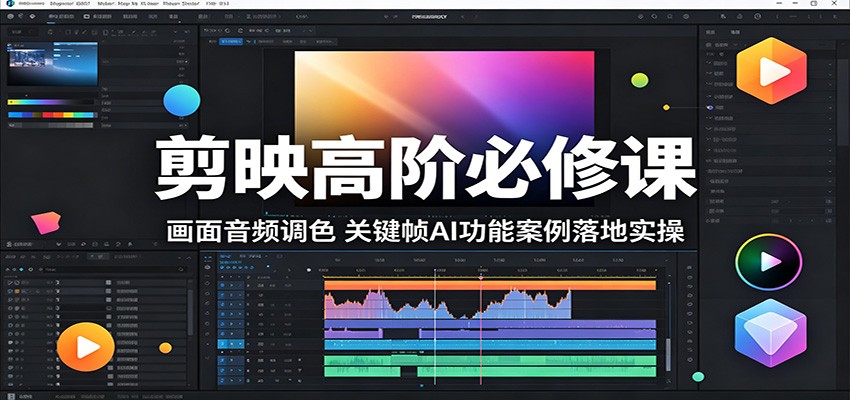 剪映高阶必修课：画面音频调色，关键帧AI功能案例落地实操-课程网