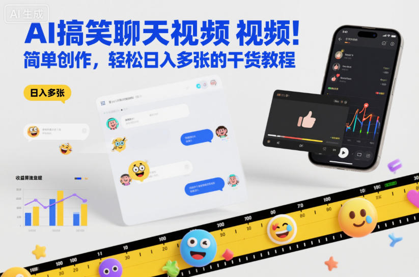 AI搞笑聊天视频，简单创作，轻松日入多张的干货教程-课程网