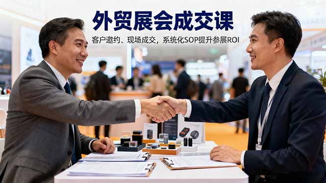 外贸展会成交课，含目标制定、客户邀约、现场成交，系统化SOP提升参展ROI-课程网