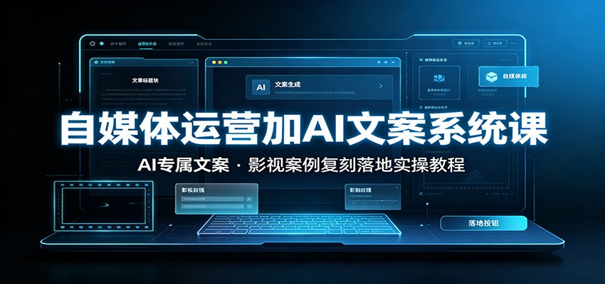 自媒体运营加AI文案系统课：：AI专属文案，影视案例复刻落地实操教程-课程网