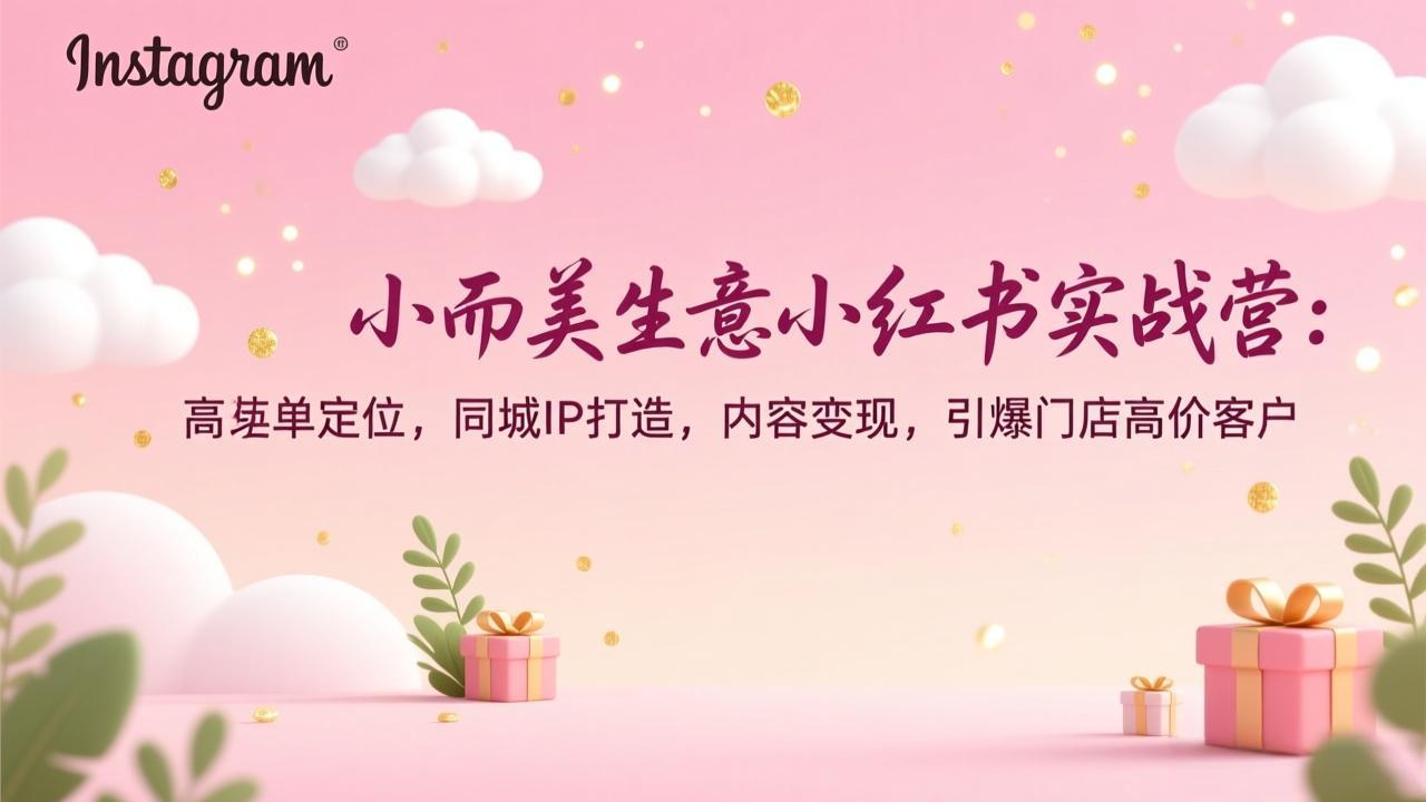 小而美生意小红书实战营：高客单定位，同城IP打造，内容变现，引爆门店高价客户-课程网