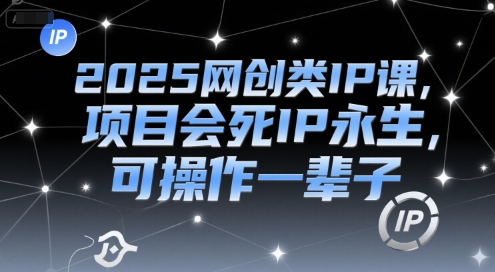 2025网创类IP课，项目会死IP永生，可操作一辈子-课程网