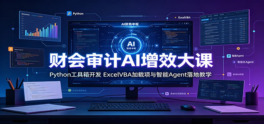 财会审计AI增效大课：Python工具箱开发，ExcelVBA加载项与智能Agent落地教学-课程网