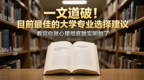 付费文章：一文道破！目前最佳的大学专业选择建议，看完你就心里彻底踏实明朗了-课程网