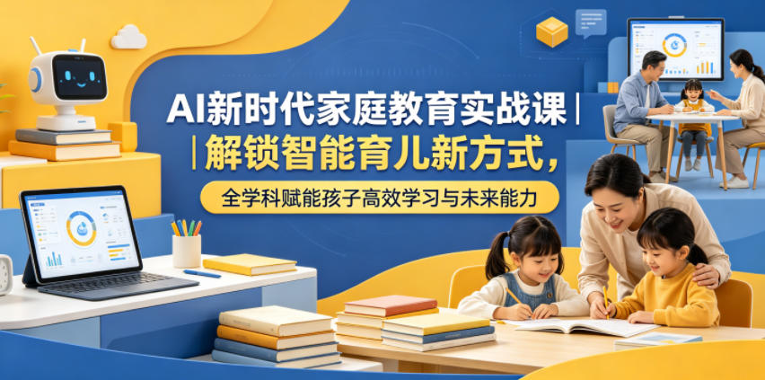 AI新时代家庭教育实战课｜解锁智能育儿新方式，全学科赋能孩子高效学习与未来能力-课程网