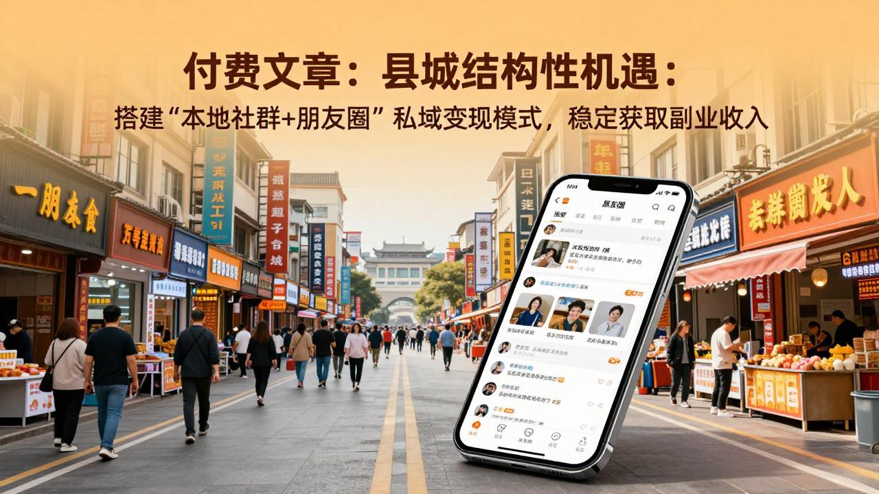 付费文章：县城结构性机遇：搭建“本地社群+朋友圈”私域变现模式，稳定获取副业收入-课程网