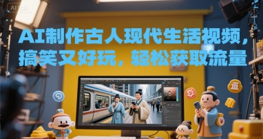 AI制作古人现代生活视频，搞笑又好玩，轻松获取流量-课程网