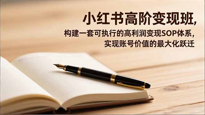 小红书高阶变现班，构建一套可执行的高利润变现SOP体系，实现账号价值的最大化跃迁-课程网