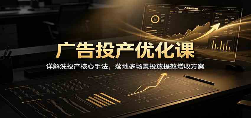 广告投产优化课：详解洗投产核心手法，落地多场景投放提效增收方案-课程网